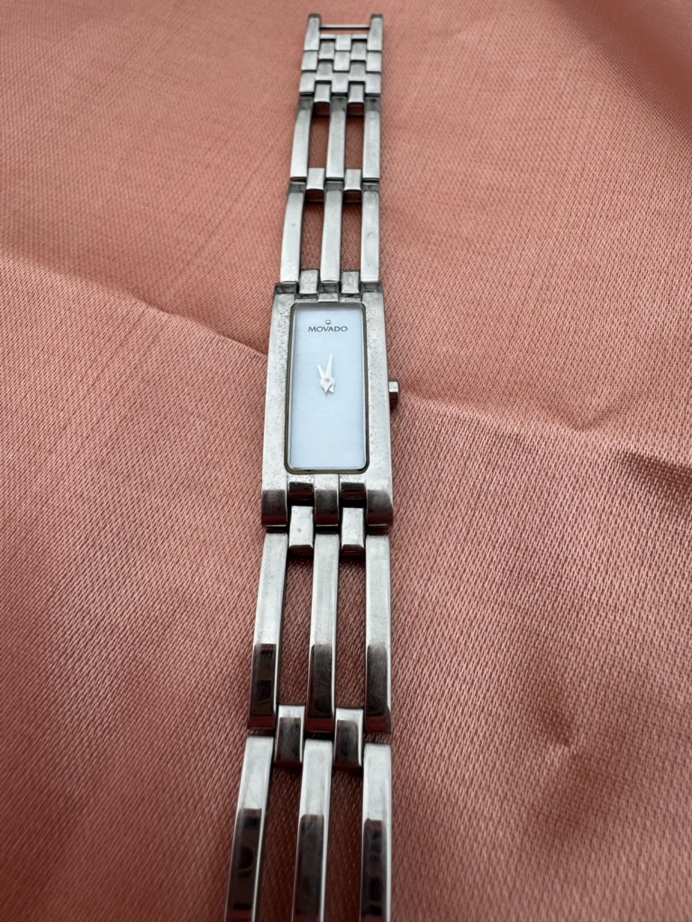 Movado Silver Esperanza Bracelet Watch with White Mother-of-Pearl Dial - Picture 6 of 10